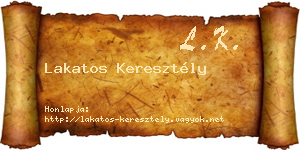 Lakatos Keresztély névjegykártya